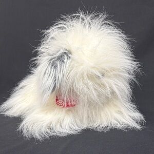 16” Fluffy White and Gray Plush Sheepdog